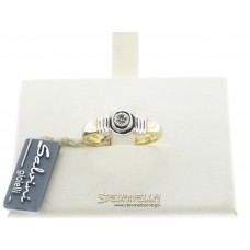 Salvini anello solitario oro giallo e bianco con diamante ct.0,22 ref. n51779